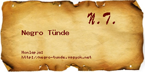 Negro Tünde névjegykártya